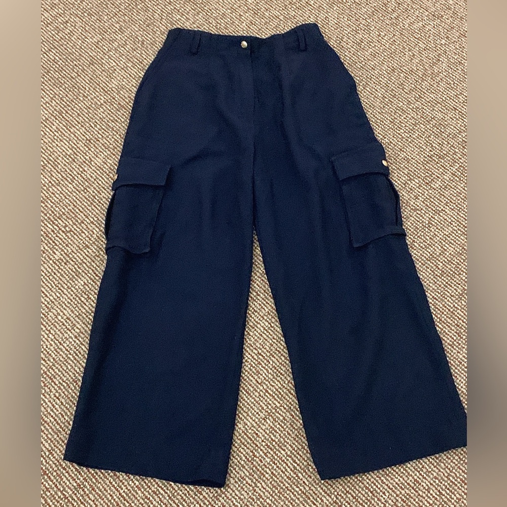 Women’s 10 Lauren Ralph Lauren Blue Worsted Wool Cargo Pants